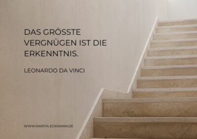 Das größte Vergnügen ist die Erkenntnis. Leonardo da Vinci