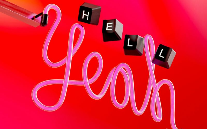Schriftzug pink - Hell Yes - Wozu habe ich Ja gesagt?